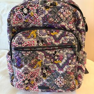 Vera Bradley Purple and Gray Quilted Backpack with Floral Design
